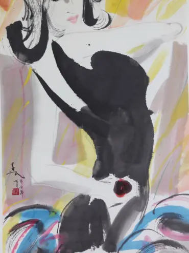 Flamenco Coloreado tinta sobre papel No. 10 Maggie Wen 2016 scaled